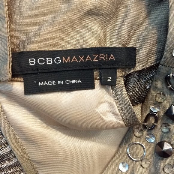BCBGMaxAzria Y2K Metalic Hardware Embellished Dress - Picture 6 of 8